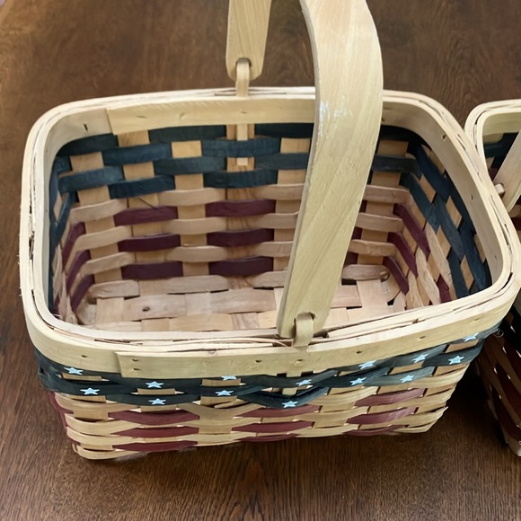 4th of July Set/2 nesting Patriotic baskets w/swing downhandle-NWOT-never used! - Picture 5 of 6
